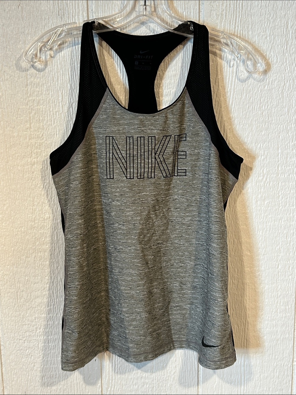 Nike Gray and Black Dri-FIT Racerback Tank